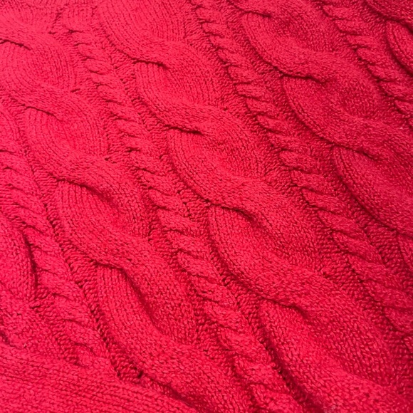 Tommy Hilfiger Bright Red Cable Knit Sweater. Little pilling and runs small. - Picture 2 of 3
